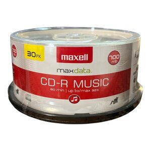 Maxell 30-Pack CD-R Music Discs 80 Min 700 MB 32x Speed Recording